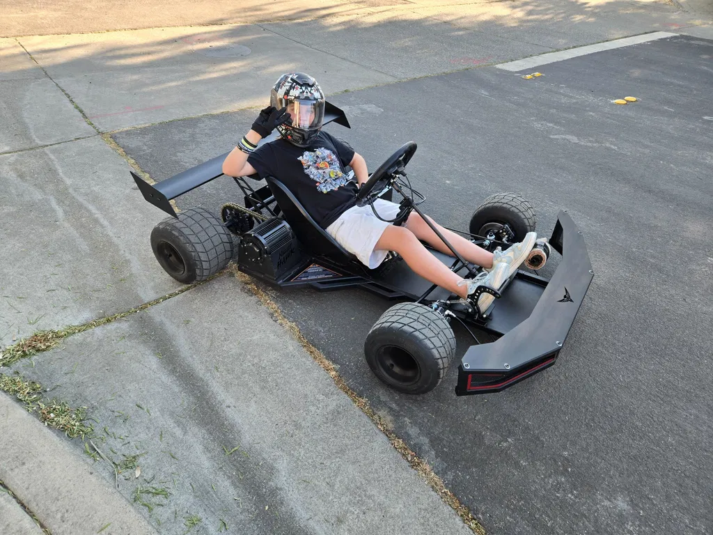Customer's daughter driving her NIGHTHAWK electric kart